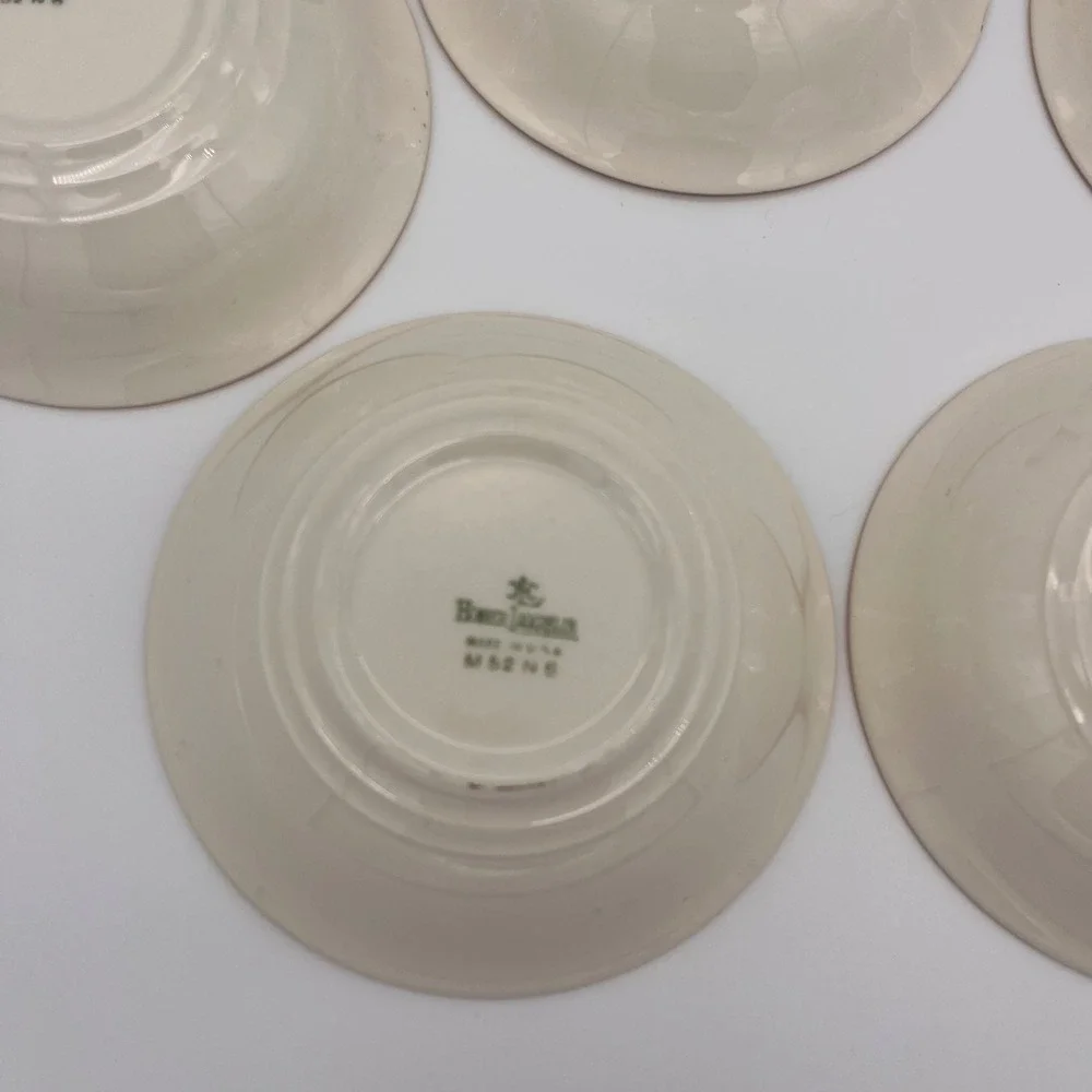 8 Piece Set Homer Laughlin Lady Stratford Berry Bowls Maroon Gold Pink Rose